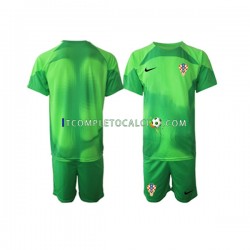 Maglia Croazia Portiere Divisa Away Mondiali 2022 Manica Corta ,Bambino
