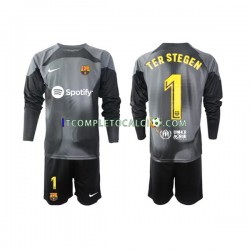Maglia FC Barcelona Ter Stegen 1 Portiere Divisa Away 2022-2023 Manica Lunga ,Bambino