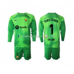 Maglia FC Barcelona Ter Stegen 1 Portiere Divisa Home 2022-2023 Manica Lunga ,Bambino