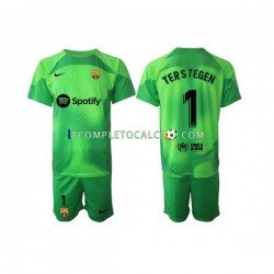 Maglia FC Barcelona Ter Stegen 1 Portiere Divisa Home 2022-2023 Manica Corta ,Bambino