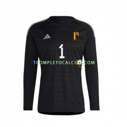 Maglia Belgio Courtois 1 Portiere Divisa Away 2022 Manica Lunga ,Uomo