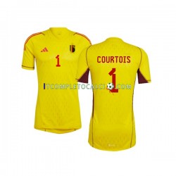Maglia Belgio Courtois 1 Portiere Divisa Away Mondiali 2022 Manica Corta ,Uomo