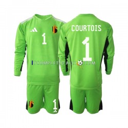 Maglia Belgio Courtois 1 Portiere Divisa Home 2021-2022 Manica Lunga ,Bambino