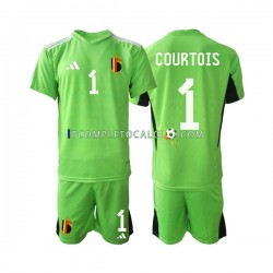 Maglia Belgio Courtois 1 Portiere Divisa Home 2021-2022 Manica Corta ,Bambino