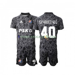 Maglia Dinamo Zagreb Livakovic 40 Portiere Divisa Home 2022-2023 Manica Corta ,Bambino