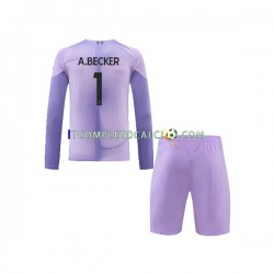 Maglia Liverpool A.Becker 1 Portiere Divisa Home 2022-2023 Manica Lunga ,Bambino