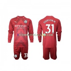 Maglia Manchester City Ederson M 31 Portiere Divisa Home 2022-2023 Manica Lunga ,Bambino