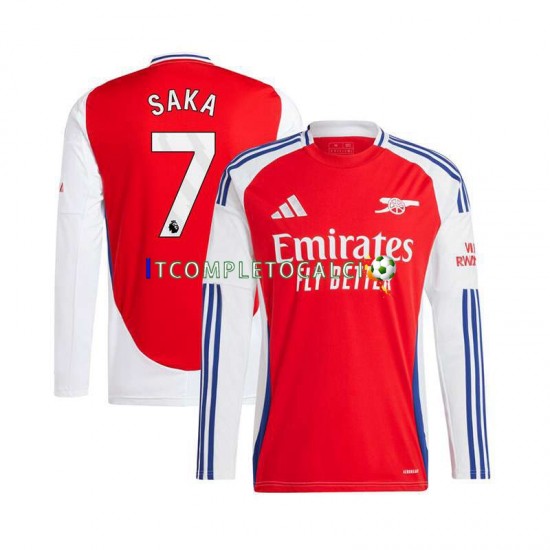 Maglia Arsenal Bukayo Saka 7 Divisa Home 2024-2025 Manica Lunga ,Uomo