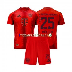 Maglia FC Bayern München Thomas Muller 25 Divisa Home 2024-2025 Manica Corta ,Bambino