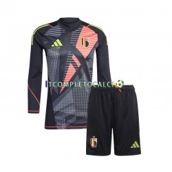 Maglia Belgio Portiere Divisa Home Euro 2024 Manica Lunga ,Bambino