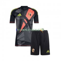 Maglia Belgio Portiere Divisa Home Euro 2024 Manica Corta ,Bambino