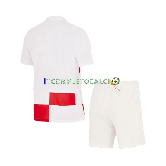 Maglia Croazia Divisa Home Euro 2024 Manica Corta ,Bambino