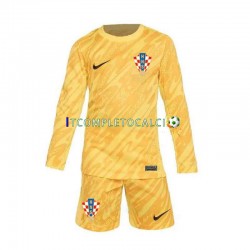 Maglia Croazia Portiere Divisa Home Euro 2024 Manica Lunga ,Bambino