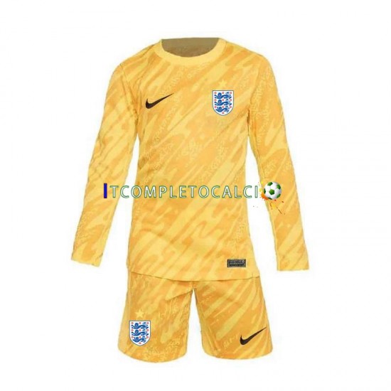 Maglia Inghilterra Portiere Divisa Away Euro 2024 Manica Lunga ,Bambino