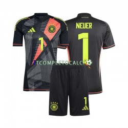 Maglia Germania Manuel Neuer 1 Portiere Divisa Home Euro 2024 Manica Corta ,Bambino