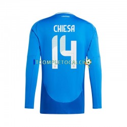 Maglia Italia Chiesa 14 Divisa Home Euro 2024 Manica Lunga ,Uomo