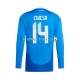 Maglia Italia Chiesa 14 Divisa Home Euro 2024 Manica Lunga ,Uomo