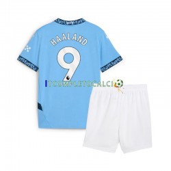 Maglia Manchester City Erling Haaland 9 Divisa Home 2024-2025 Manica Corta ,Bambino