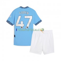 Maglia Manchester City Phil Foden 47 Divisa Home 2024-2025 Manica Corta ,Bambino