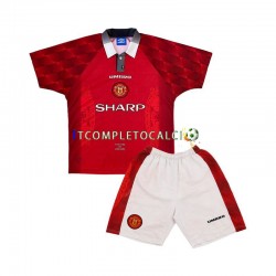 Maglia Manchester United 1996 Retro Divisa Home Manica Corta ,Bambino