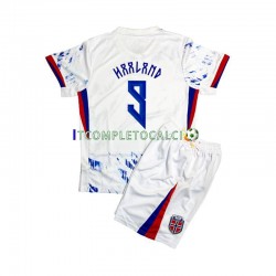 Maglia Norvegia Erling Haaland 9 Divisa Away 2024 Manica Corta ,Bambino