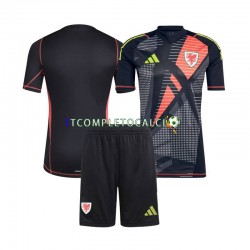 Maglia Galles Portiere Divisa Home 2024 Manica Corta ,Bambino