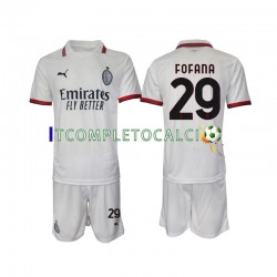 Maglia AC Milan Fofana 29 Divisa Away 2024-2025 Manica Corta ,Bambino
