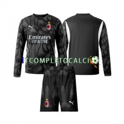 Maglia AC Milan Portiere Divisa Home 2024-2025 Nero Manica Lunga ,Bambino