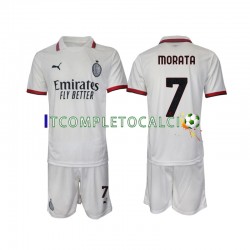 Maglia AC Milan Morata 7 Divisa Away 2024-2025 Manica Corta ,Bambino
