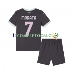 Maglia AC Milan Morata 7 Terza Divisa 2024-2025 Manica Corta ,Bambino