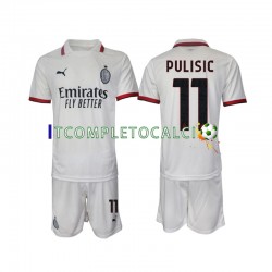 Maglia AC Milan Pulisic 11 Divisa Away 2024-2025 Manica Corta ,Bambino