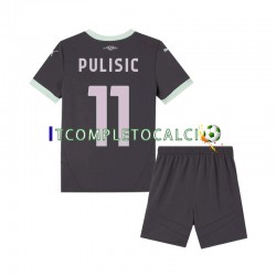 Maglia AC Milan Pulisic 11 Terza Divisa 2024-2025 Manica Corta ,Bambino