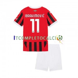 Maglia AC Milan ibrahimovic 11 Divisa Home 2024-2025 Manica Corta ,Bambino