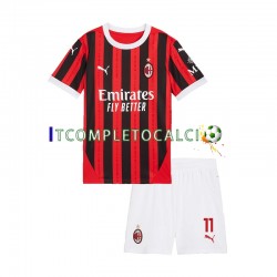Maglia AC Milan ibrahimovic 11 Divisa Home 2024-2025 Manica Corta ,Bambino