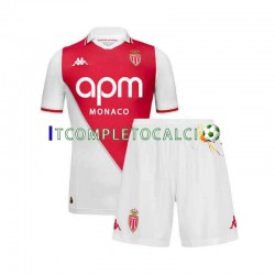 Maglia AS Monaco Divisa Home 2024-2025 Manica Corta ,Bambino