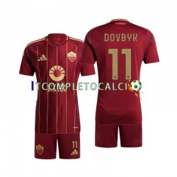 Maglia AS Roma Artem Dovbyk 11 Divisa Home 2024-2025 Manica Corta ,Bambino
