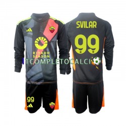 Maglia AS Roma Mile Svilar 99 Portiere Divisa Home 2024-2025 Manica Lunga ,Bambino