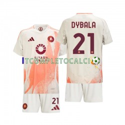 Maglia AS Roma Paulo Dybala 21 Divisa Away 2024-2025 Manica Corta ,Bambino