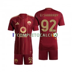 Maglia AS Roma Stephan El Shaarawy 92 Divisa Home 2024-2025 Manica Corta ,Bambino