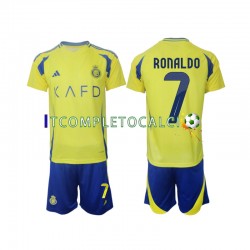 Maglia Al Nassr Cristiano Ronaldo 7 Divisa Home 2024-2025 Manica Corta ,Bambino