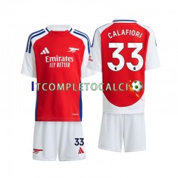 Maglia Arsenal Calafiori 33 Divisa Home 2024-2025 Manica Corta ,Bambino