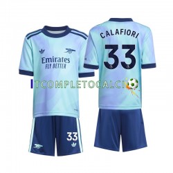 Maglia Arsenal Calafiori 33 Terza Divisa 2024-2025 Manica Corta ,Bambino