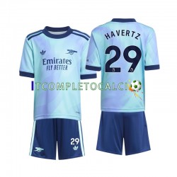 Maglia Arsenal Havertz 29 Terza Divisa 2024-2025 Manica Corta ,Bambino