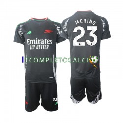 Maglia Arsenal Merino 23 Divisa Away 2024-2025 Manica Corta ,Bambino