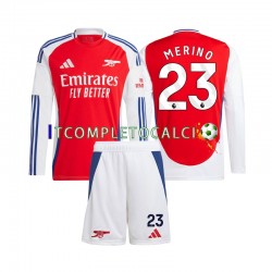 Maglia Arsenal Mikel Merino 23 Divisa Home 2024-2025 Manica Lunga ,Bambino