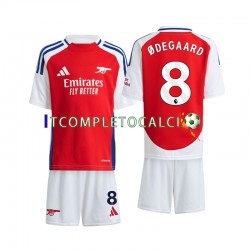 Maglia Arsenal Odegaard 8 Divisa Home 2024-2025 Manica Corta ,Bambino