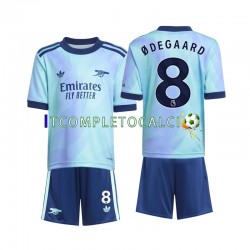 Maglia Arsenal Odegaard 8 Terza Divisa 2024-2025 Manica Corta ,Bambino