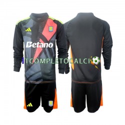 Maglia Aston Villa Portiere Divisa Home 2024-2025 Manica Lunga ,Bambino
