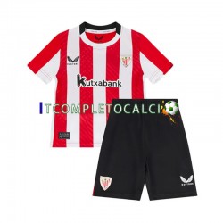 Maglia Athletic Bilbao Divisa Home 2024-2025 Manica Corta ,Bambino