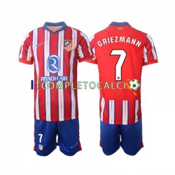Maglia Atlético Madrid Griezmann 7 Divisa Home 2024-2025 Manica Corta ,Bambino